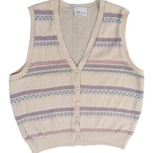 Vintage Lady Devon 90s knit button down sweater vest